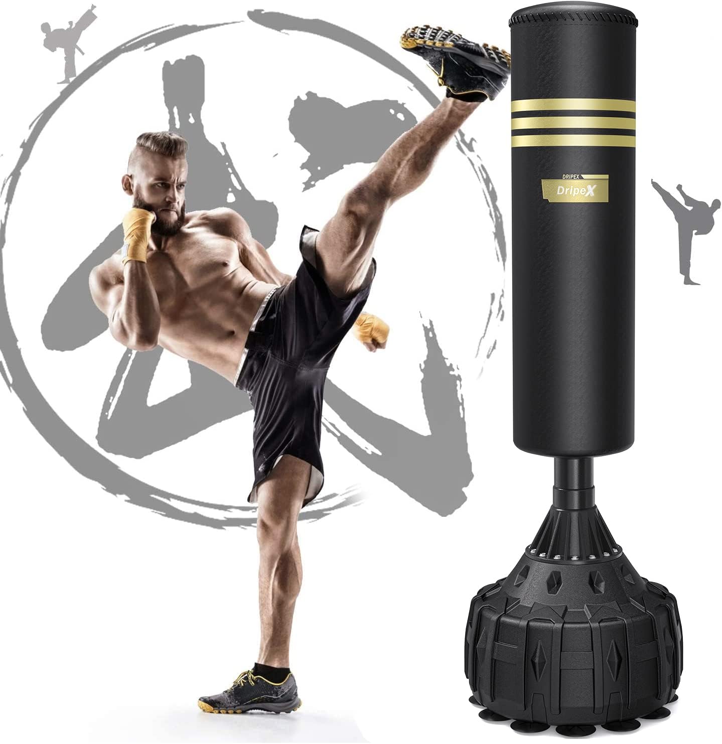 Dripex Freestanding Punching Bag — 19 Suction Cups